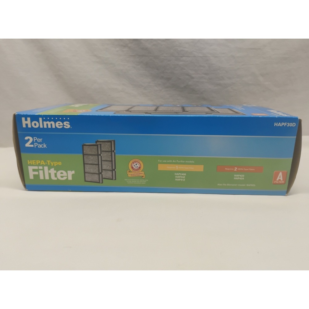 2-Pack Holmes HEPA Filter for Air Purifiers w/Arm & Hammer Baking Soda HAPF30D - Picture 3 of 5